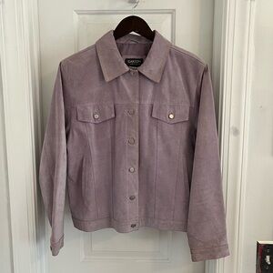 Garson by Rem Garson Lavender Leather Trucker Jacket — Women’s XL (22.5×23.5)